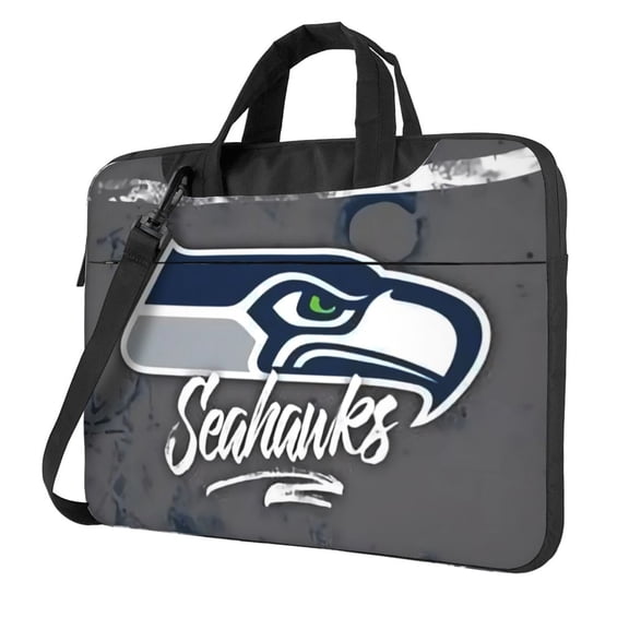 Seattle Team Customized Ultra-Thin Portable Single-Shoulder Laptop Bag 14in/15.6in Shockproof Soft Lining Double Zipper Computer Bag Three-Layer Storage Space