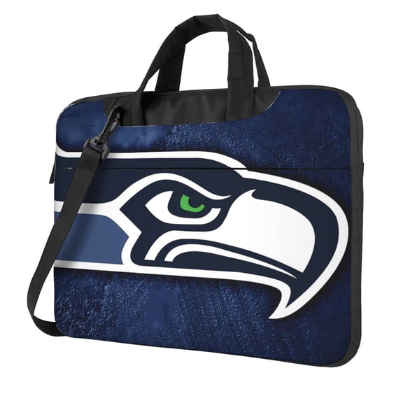 Seattle Team Customized Ultra-Thin Portable Single-Shoulder Laptop Bag 14in/15.6in Shockproof Soft Lining Double Zipper Computer Bag Three-Layer Storage Space
