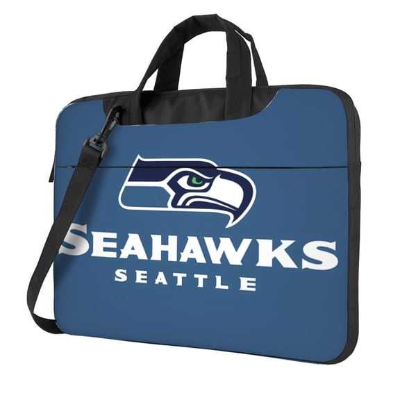 Seattle Team Customized Ultra-Thin Portable Single-Shoulder Laptop Bag 14in/15.6in Shockproof Soft Lining Double Zipper Computer Bag Three-Layer Storage Space