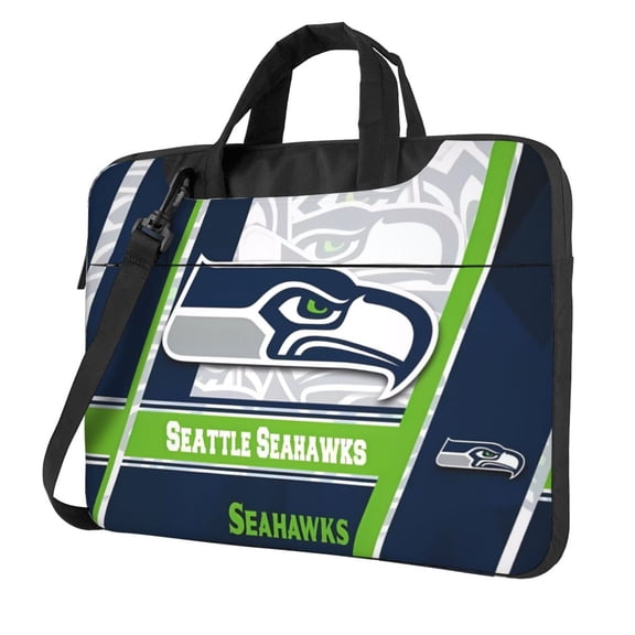 Seattle Team Customized Ultra-Thin Portable Single-Shoulder Laptop Bag 14in/15.6in Shockproof Soft Lining Double Zipper Computer Bag Three-Layer Storage Space