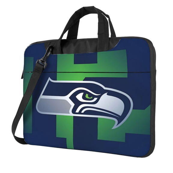 Seattle Team Customized Ultra-Thin Portable Single-Shoulder Laptop Bag 14in/15.6in Shockproof Soft Lining Double Zipper Computer Bag Three-Layer Storage Space