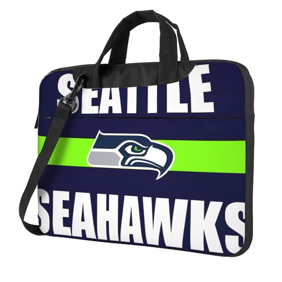 Seattle Team Customized Ultra-Thin Portable Single-Shoulder Laptop Bag 14in/15.6in Shockproof Soft Lining Double Zipper Computer Bag Three-Layer Storage Space