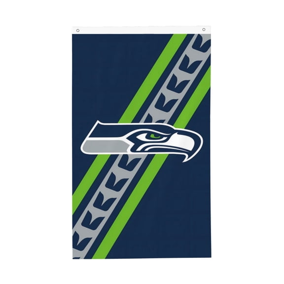 Seattle Team Double Sided Flag 3x5ft Garden Hanging Flag Match Support Flag American Football Fan Home Decor Flag Football Fan Gift