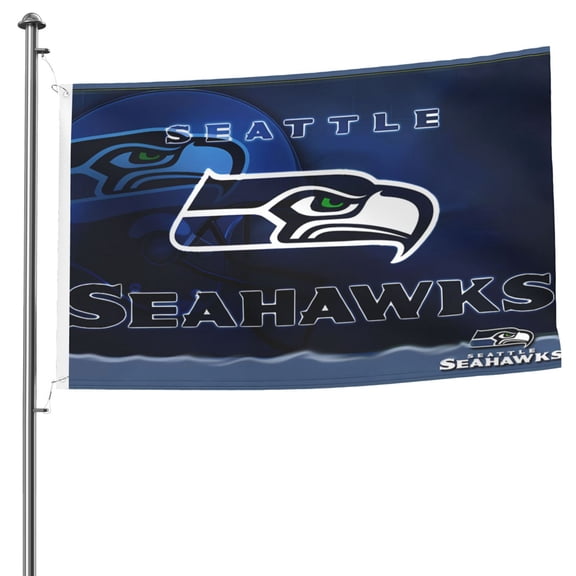Seattle Team Double-Sided Flag 5x8ft, Garden Hanging Flag, Game Support Flag, American Football Fan Home Decoration Flag, Competition Victory Flag, Large Flag
