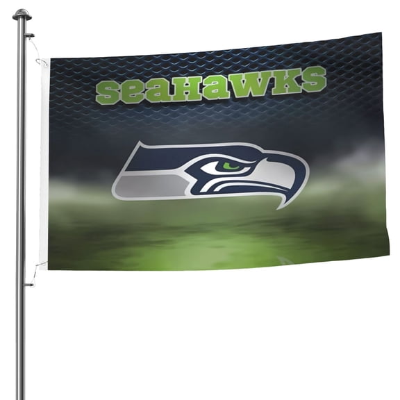 Seattle Team Double-Sided Flag 5x8ft, Garden Hanging Flag, Game Support Flag, American Football Fan Home Decoration Flag, Competition Victory Flag, Large Flag