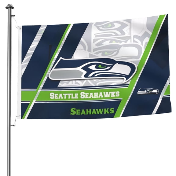 Seattle Team Double-Sided Flag 5x8ft, Garden Hanging Flag, Game Support Flag, American Football Fan Home Decoration Flag, Competition Victory Flag, Large Flag
