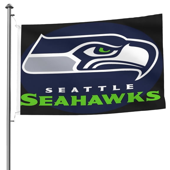 Seattle Team Double-Sided Flag 5x8ft, Garden Hanging Flag, Game Support Flag, American Football Fan Home Decoration Flag, Competition Victory Flag, Large Flag