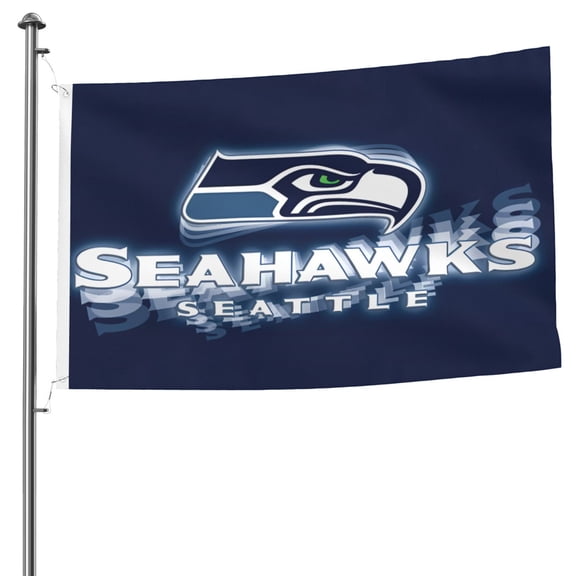 Seattle Team Double-Sided Flag 5x8ft, Garden Hanging Flag, Game Support Flag, American Football Fan Home Decoration Flag, Competition Victory Flag, Large Flag