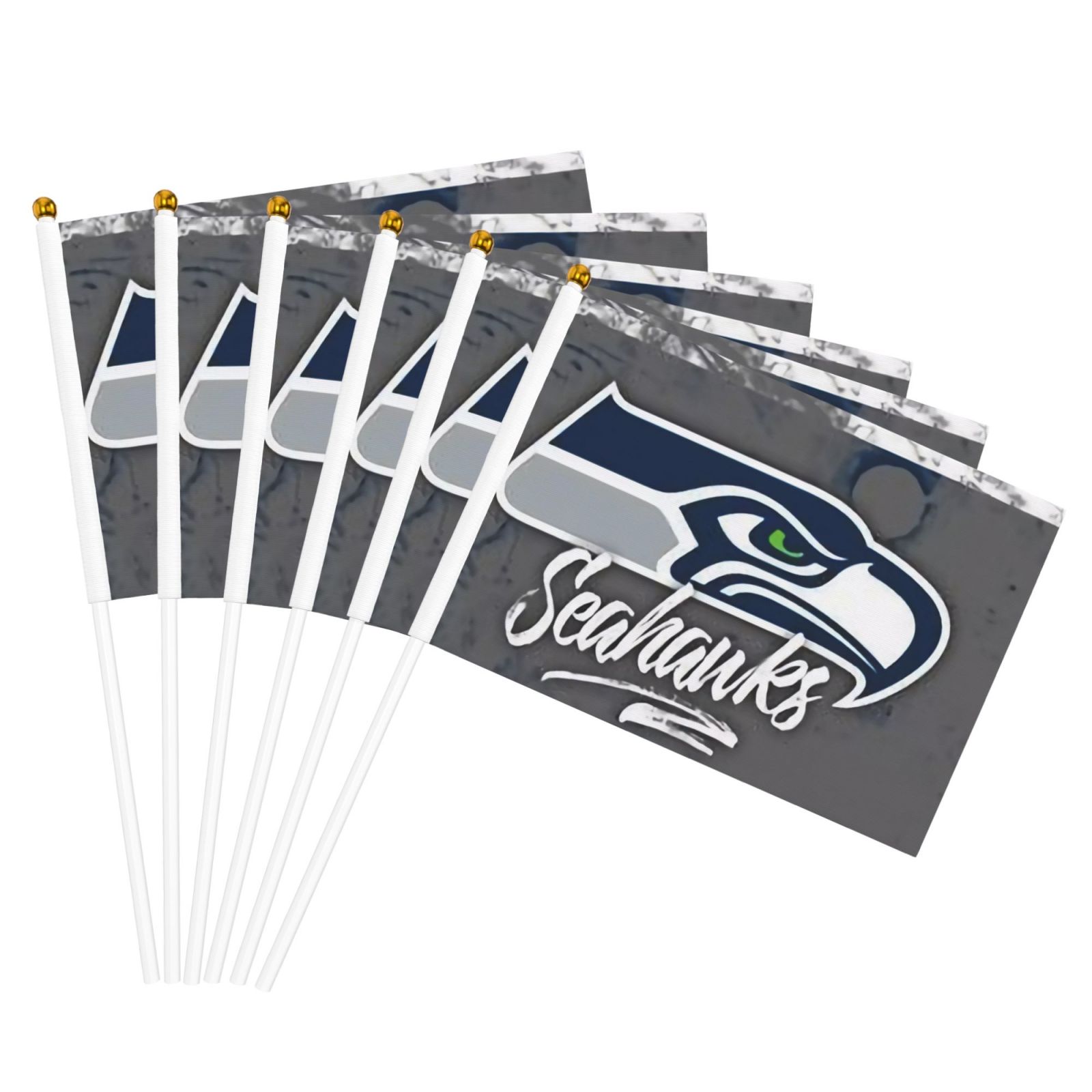 Spectator Hand Roster Fan Seattle Team Double Sided Hand Waving Flag(Pack of 6), Spectator Hand ...