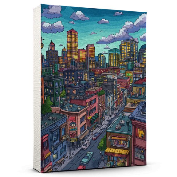 Seattle Travel Canvas, Vintage City Canvas Washington Canvas Wall Art, Seattle Canvas Colorful, Washington Picture Canvas - 104AZ1262