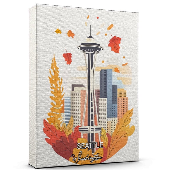 Seattle Travel Canvas Wall Art Washington Canvas A Scenic Artwork That Evokes Calmness, Wanderlust, and Connection with the World
