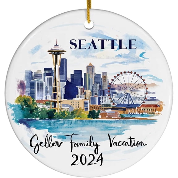 Seattle Vacation Custom Ornament, Seattle Ornament, Christmas Ornaments, Vacation Ornament, Personalized Ornaments, Seattle Gift, Seattle O6OMgm