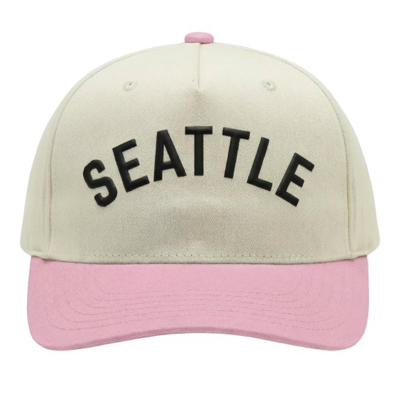 Seattle Vintage Baseball Hat – Retro Curved Brim Cap Classic Casual City Style Unisex For Mens Womens, Pink