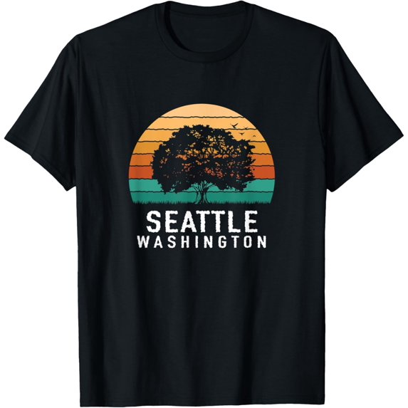 Seattle Vintage Sunset Washington Souvenir T-Shirt