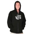 thumbnail image 1 of Seattle WA Space Needle Always Wet Unisex Fleece Graphic Zip Up Hoodie Brisco Brands 2X, 1 of 5
