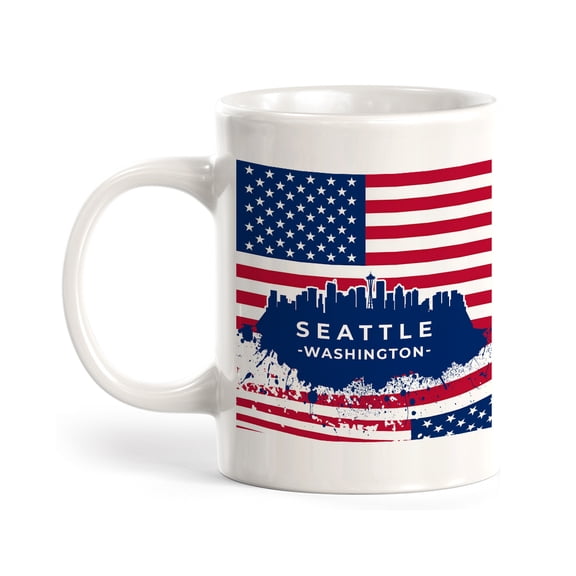 Seattle, Washington 11oz Plastic Coffee Mug | Office & Home | American Pride