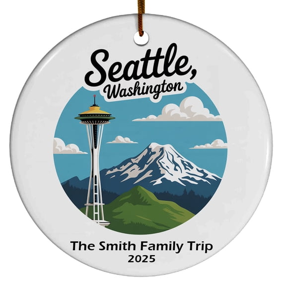 Seattle Washington Christmas Ornament, Collection of City Travel Souvenirs for Family and Friends, Christmas Tree Ornament City Travel, Trips of The Year, Christmas Ornament 2025