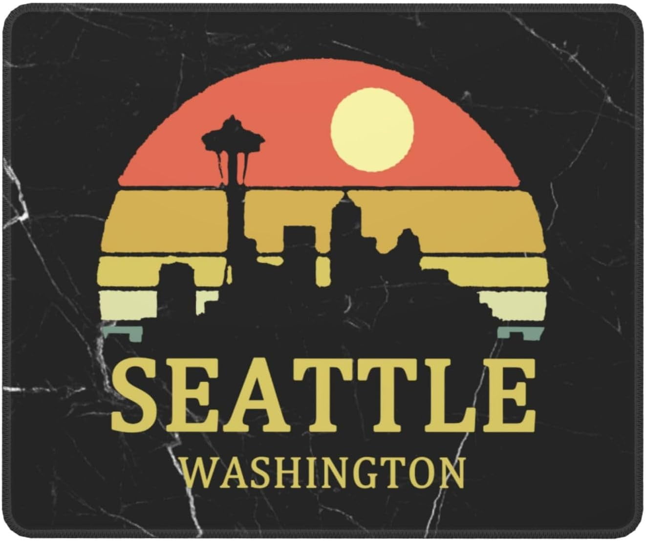 Seattle Washington Mouse Pad with Rubber NonSlip Base 10x12 in