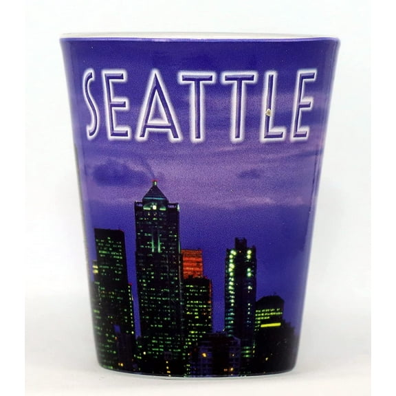 Seattle Washington Night Photo Shot Glass