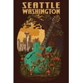 thumbnail image 1 of Seattle, Washington, Seattle with Guitar (9x12 Wall Art Print, Home Decor), 1 of 3