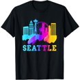 thumbnail image 1 of Seattle Washington Skyline Watercolor Souvenir Gift Seattle T-Shirt, 1 of 4