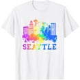 thumbnail image 1 of Seattle Washington Skyline Watercolor Souvenir Seattle T-Shirt, 1 of 2