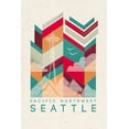 thumbnail image 1 of Seattle, Washington, Space Needle, Geometric Line Art (16x24 Giclee Gallery Art Print, Vivid Textured Wall Decor), 1 of 3