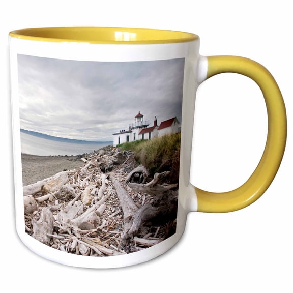 3drose, Seattle, Washington, the Discovery Park Lighthouse - Us48 Mwr0029 - Micah Wright, 11oz Two-tone Yellow Mug