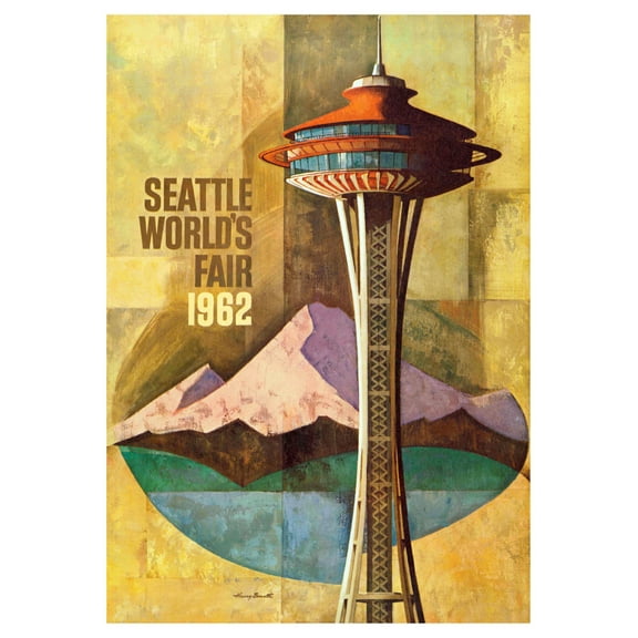 Seattle Worlds Fair Poster 1962 Art Repro Metal Sign 8in x 12in Metal Print 8x12 Square Adults Metal Wall Art