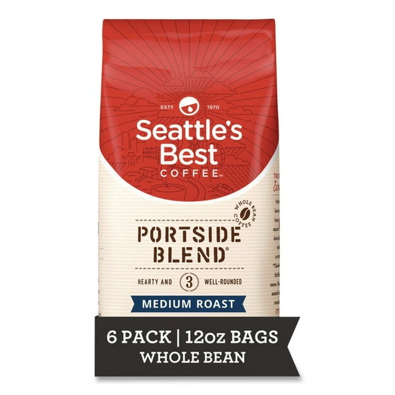 12 oz Bag Medium Roast Whole Bean Coffee - Port Side Blend (6/Carton)