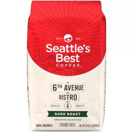 Seattle's Best Coffee 6Th Avenue Bistro Ground Coffee, Dark Roast, 32 Ounce Bag