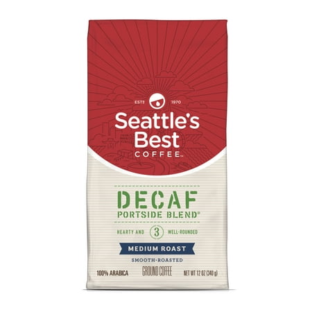 Seattle's Best Coffee Arabica Beans Decaf Portside Blend, Medium Roast, Ground Coffee, 12 oz