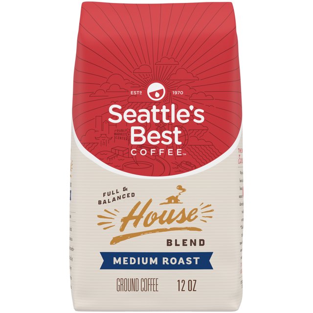 Seattle's Best Coffee Arabica Beans House Blend, Medium Roast, Ground Coffee, 12 oz