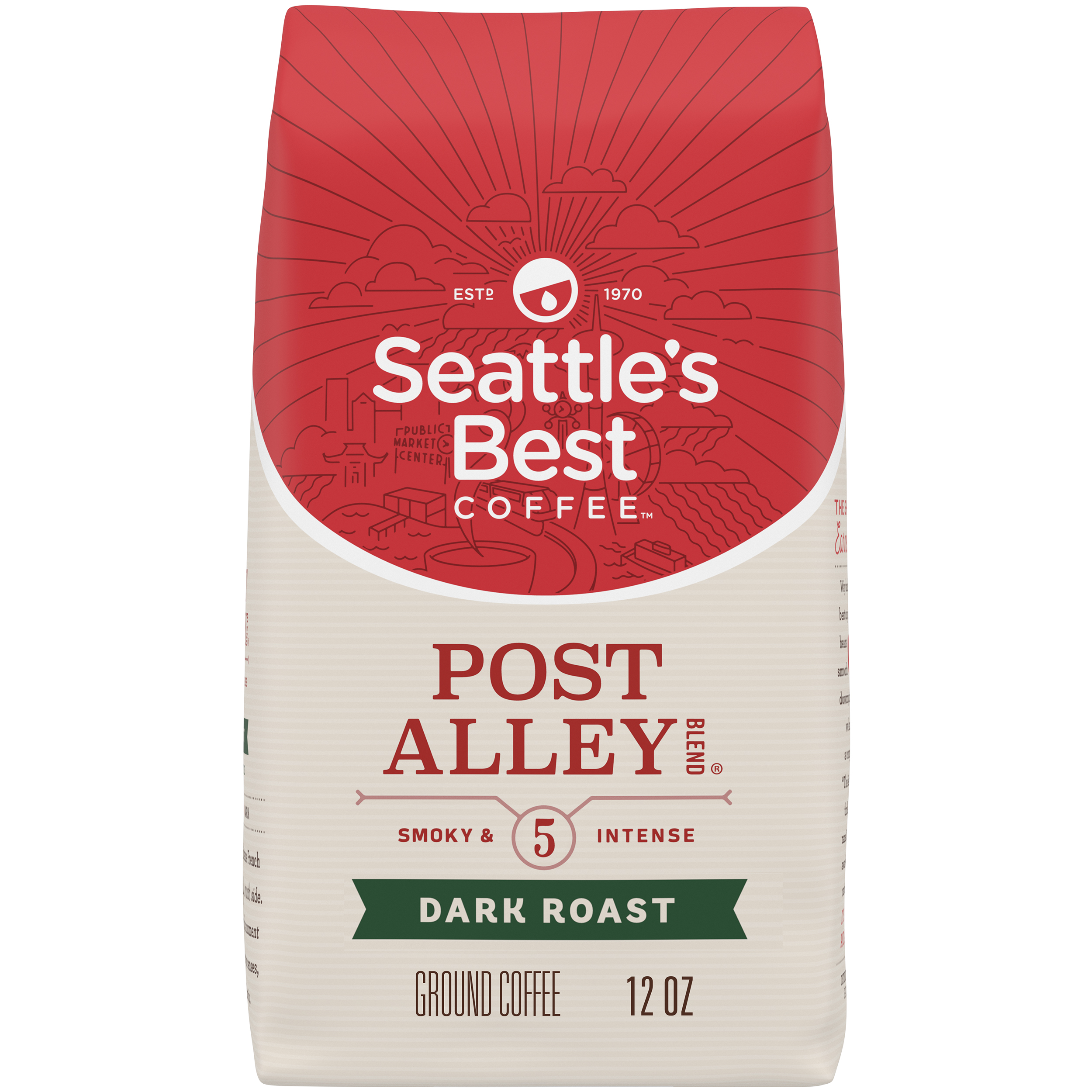 Seattle's Best Coffee Arabica Beans Post Alley Blend, Dark Roast, Ground Coffee, 12 oz - image 1 of 5