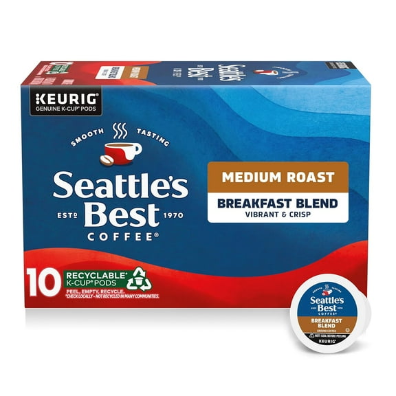 Seattle's Best Coffee Breakfast Blend Medium Roast K-Cup Coffee Pods, 10 ct (packaging may vary)