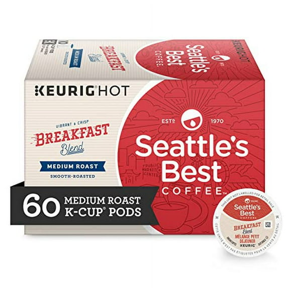 Seattle's Best Coffee Breakfast Blend Medium Roast K-Cup Pods 10 Count Pack of 6