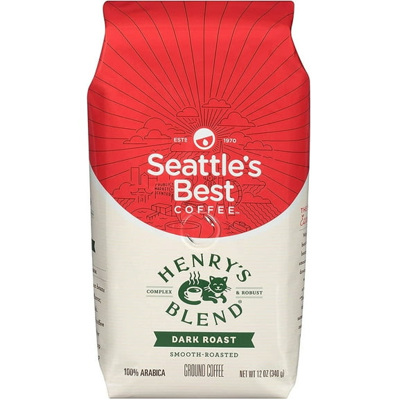 Seattle's Best Coffee Henry's Blend Dark Roast Ground, 12 oz (Pack of 2) 24 Ounces total