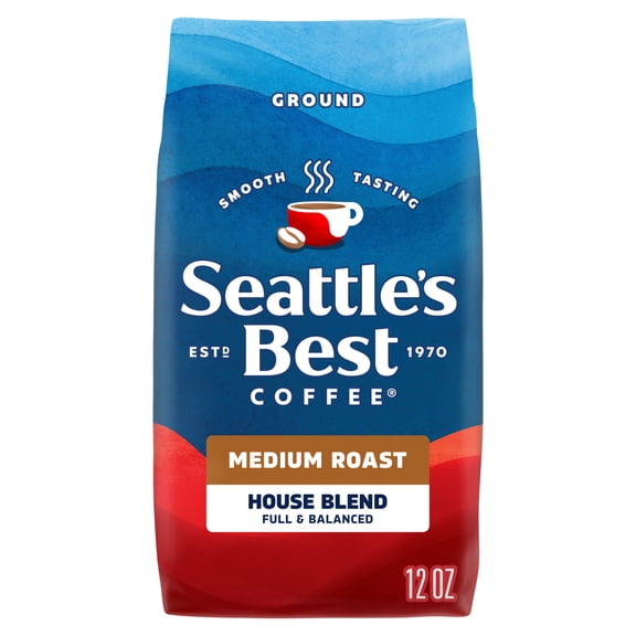 Seattle's Best Coffee House Blend, Medium Roast Ground Coffee for Cold Brew or Hot coffee 12 oz
