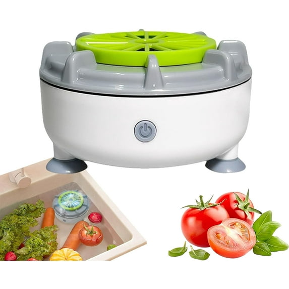 Seattleget Efficient Portable Fruit and Vegetable Washers, Ultrasonic Fruit and Vegetable Cleaner Device, Automatic Spinner, for Cleaning Fruits (B(Rotate + vibrate + purify) Plug-in)