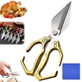 thumbnail image 1 of Seattleget Kitchen Scissors, Multifunctional Heavy-Duty Kitchen Shears, 2026 New 2 in 1 Ergonomic Kitchen Scissors for Cutting Roots and Chicken, Duck, Fish ＆ Slicing Walnuts(Gold), 1 of 7