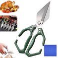 thumbnail image 1 of Seattleget Kitchen Scissors, Multifunctional Heavy-Duty Kitchen Shears, 2026 New 2 in 1 Ergonomic Kitchen Scissors for Cutting Roots and Chicken, Duck, Fish ＆ Slicing Walnuts(Green), 1 of 7
