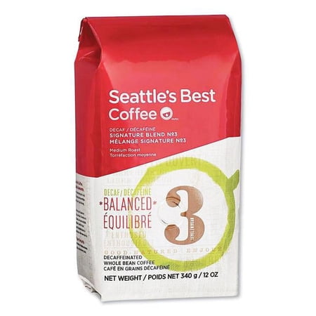 Seattles Best 12 oz Level 3 Whole Bean Decaffeinated Coffee