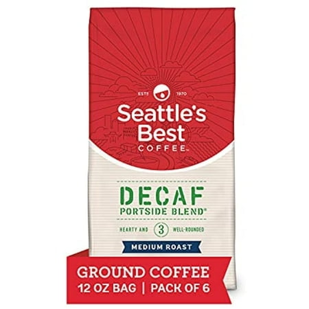 Seattles Best Coffee Decaf Portside Blend Medium Roast Ground Coffee | 12 Ounce Bags (Pack Of 6)