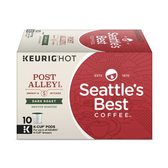 Seattles Best Coffee Post Alley Blend (Previously Signature Blend No. 5) Dark Roast Single Cup Coffee For Keurig Brewers, 1 Box Of 10 (10 Total K-Cup Pods) Packaging May Vary