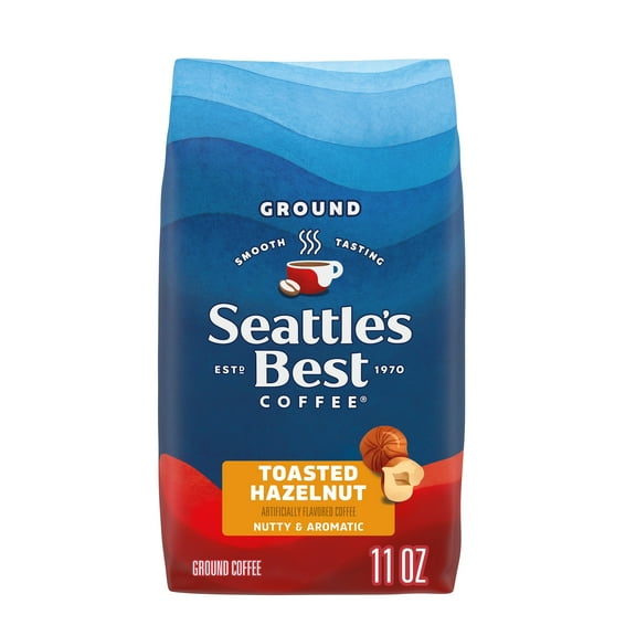 Seattle's Best Coffee Toasted Hazelnut Flavored Medium Roast Ground Coffee | 12 Ounce Bag