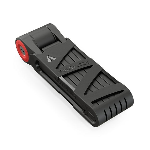 Seatylock FoldyLock 85cm Folding Bike Lock Black with Red - Lightweight High Security Bicycle Lock - Heavy Duty Anti Theft Smart Secure Guard with Keys & Case for Bikes or Scooters