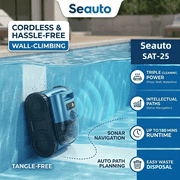 2026 Upgrade Cordless Robotic Pool Cleaner with Smart Sonar Navigation   Powerful Suction, Wall & Waterline Climbing, Automatic Cleaning for In-Ground & Above-Ground Pools