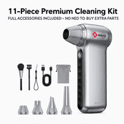 Cordless Air Duster, 130000RPM Electric Compressed Air Duster, Mini Blower with 3-Speed, 4000mAh Battery, USB-C Fast Charging for Car, Computer, Home & Snow Cleaning Silver