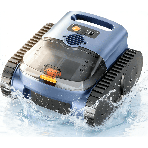 Seauto SAT25 Cordless Robotic Pool Vacuum Cleaner, 180W 4800 GPH, Sonar Navigation, Wall Climbing, IP68 Waterproof, 150 Mins Runtime for Inground & Above Ground Pools Up to 2150 sq.ft