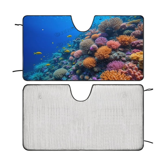 Seaved Windshield Sunshade Car Sun Shade Protector for Small Car SUV Front Window 51"x28"
